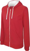 MEN'S CONTRAST Kapucnis felső FULL ZIP SWEATSHIRT Red/White